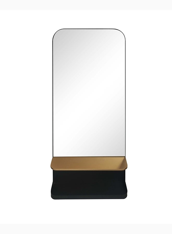 ميجو هوم مرآة حائط بإطار حديدي، مرآة ديكورية حديثة معلقة لغرفة المعيشة وغرفة النوم والمدخل، مقاس 45×8×100 سم، لون أسود - Image 1